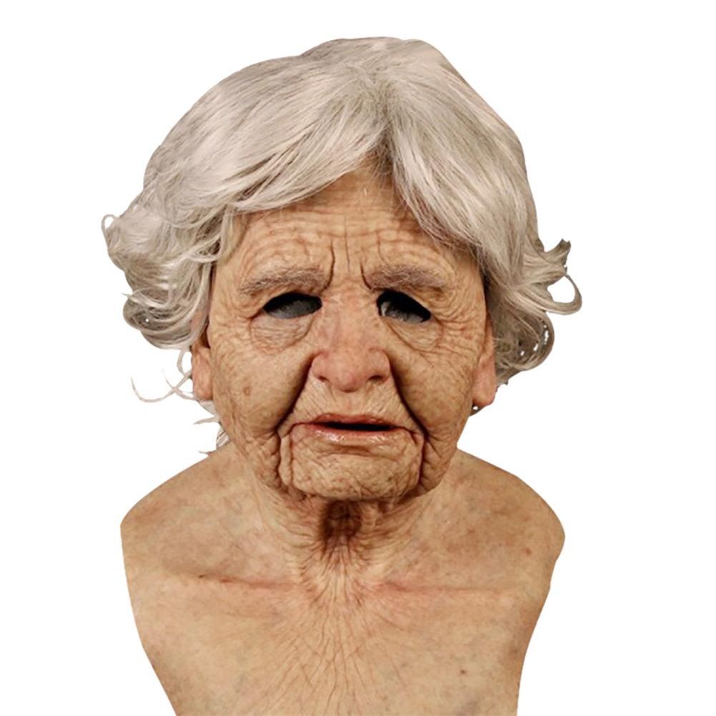 Halloween Latex Face Cover Novelty Old Man Horror Heagear for Masquerade Party