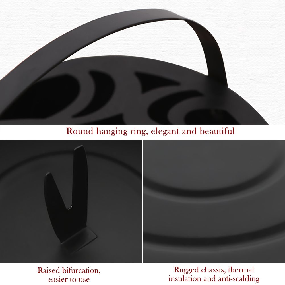 Iron Mosquito Coil Holder Hollow Mosquito Coil Box Round Incense with Handle