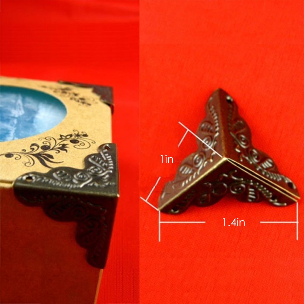 30Pcs Box Corner Protectors Carved Metal Case Wooden Box Edge Safety Guards