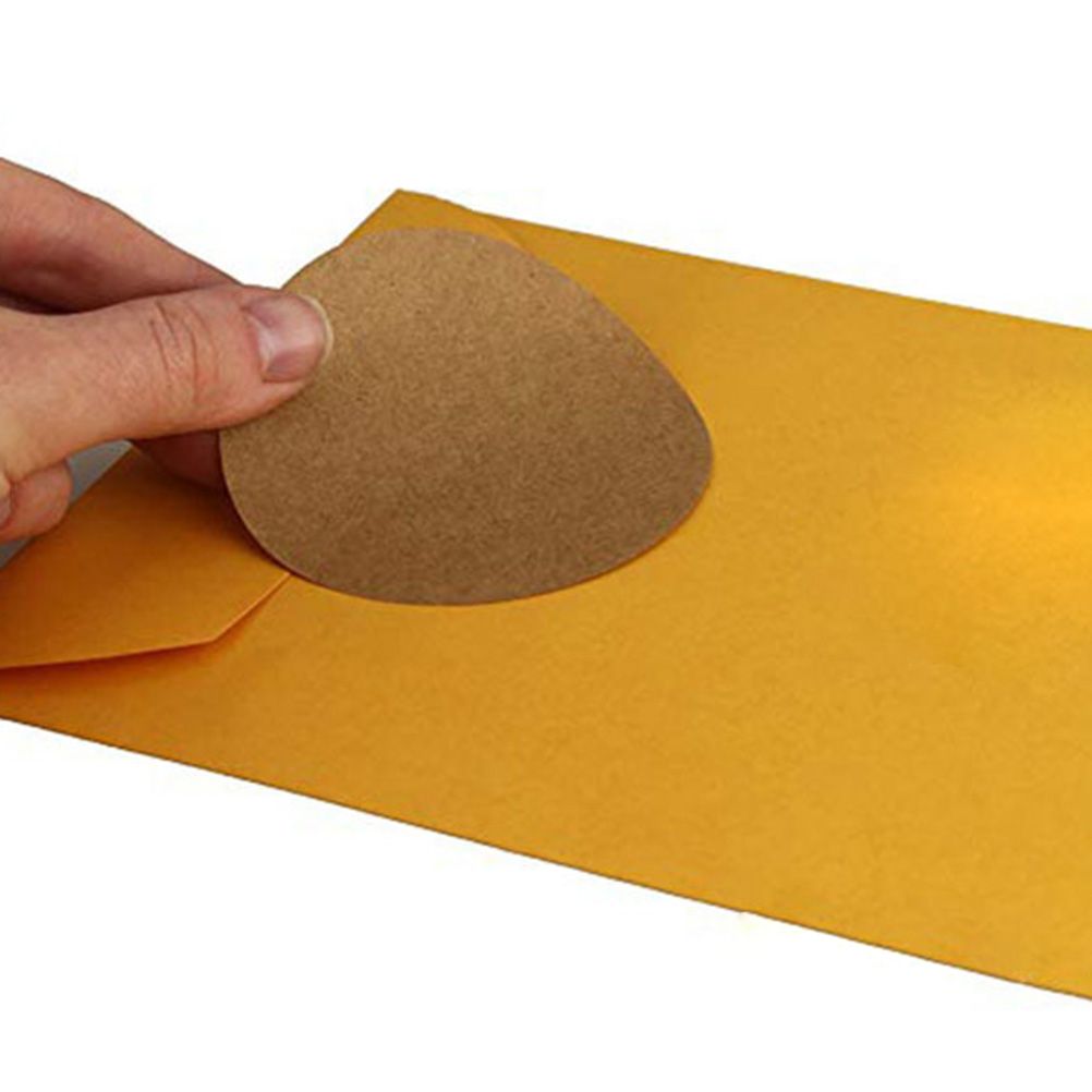 500Pcs Kraft Paper Labels Round Self Adhesive Stickers Baking Bag Labels