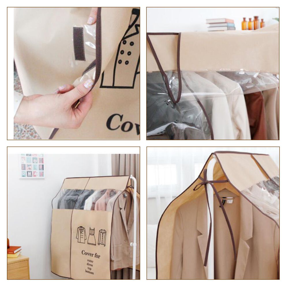 Non Woven Fabric Clothing Dustproof Covers Home Dust Cover Wardrobe Hanger