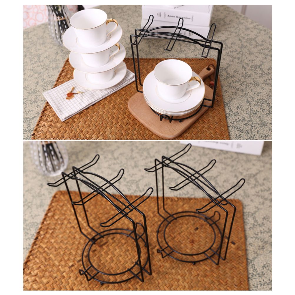 Tea Cups Display Stand Anti Rust Cups Holder Stainless Steel Drying Rack for Cups Dishes