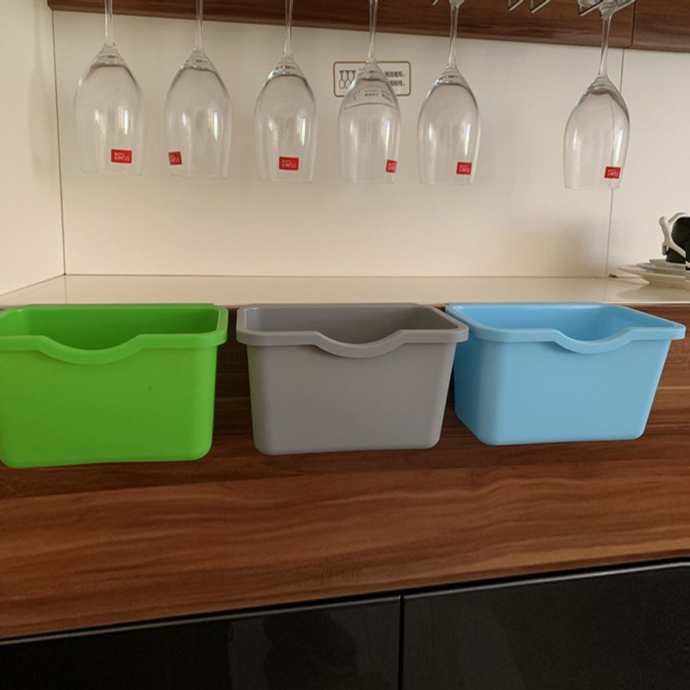 Kitchen Cabinet Door Plastic Basket Hanging Trash Can Waste Bin Garbage Bin Box