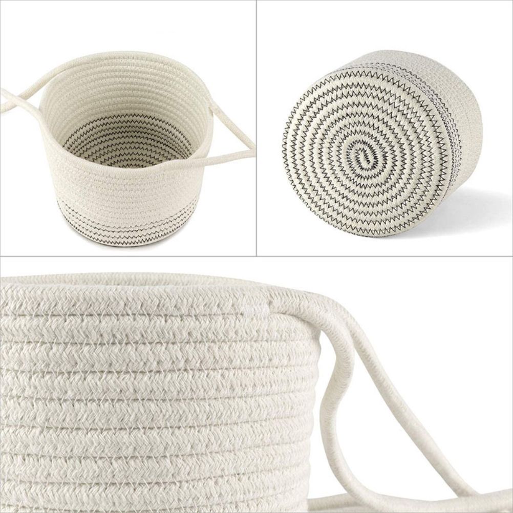 Hanging Plant Pot Holder Braided Plant Basket Indoor Flower Pot Plant Holder Hanging Cotton Rope Plant Storage Organiser