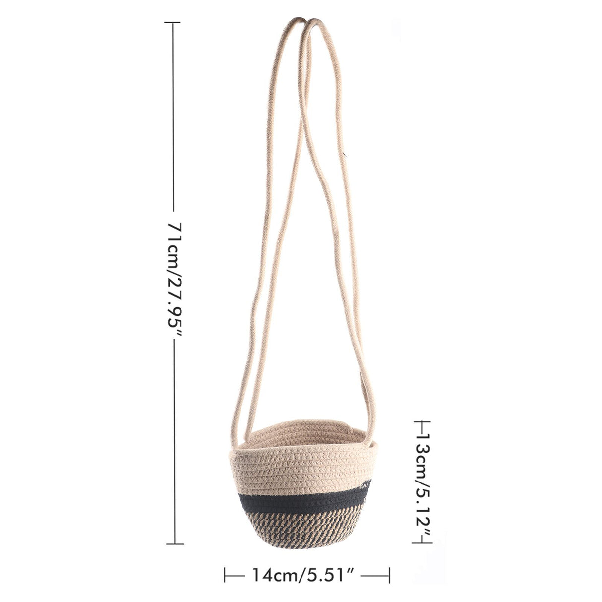Hanging Plant Pot Holder Braided Plant Basket Indoor Flower Pot Plant Holder Hanging Cotton Rope Plant Storage Organiser