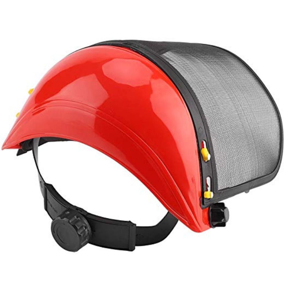 Safety Helmet Hat with Full Face Mesh Visor for Logging Brushcutter Forestry Protection Mesh Mower Helmet
