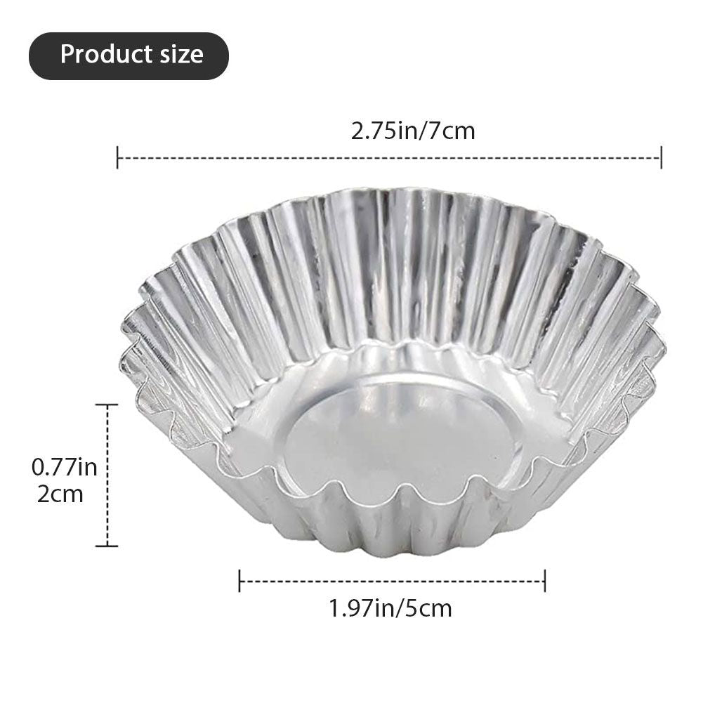 20Pcs Egg Tart Molds Mini Aluminum Cake Muffin Moulds Tins Pans Non Stick Cupcake Cake Moulds Kitchen Reusable Baking Tools