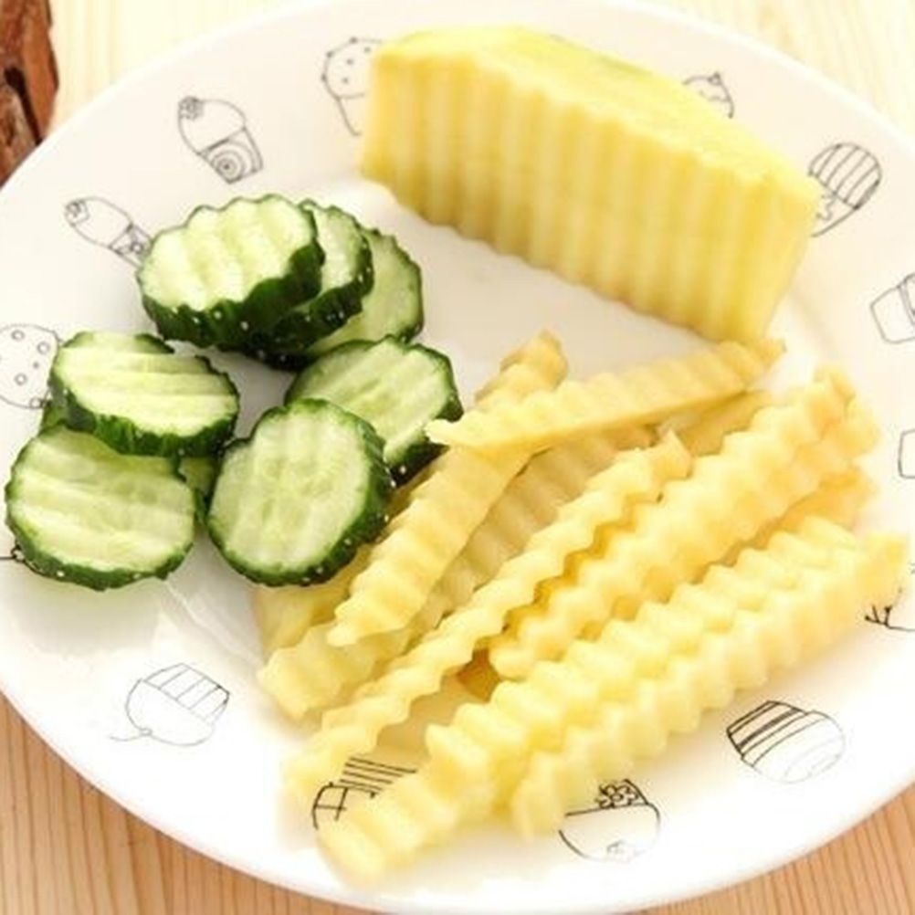 Stainless Steel Potato Dough Waves Cutter Slicing Tool Home Kitchen Vegetable Chip Cutter Cooking Tools