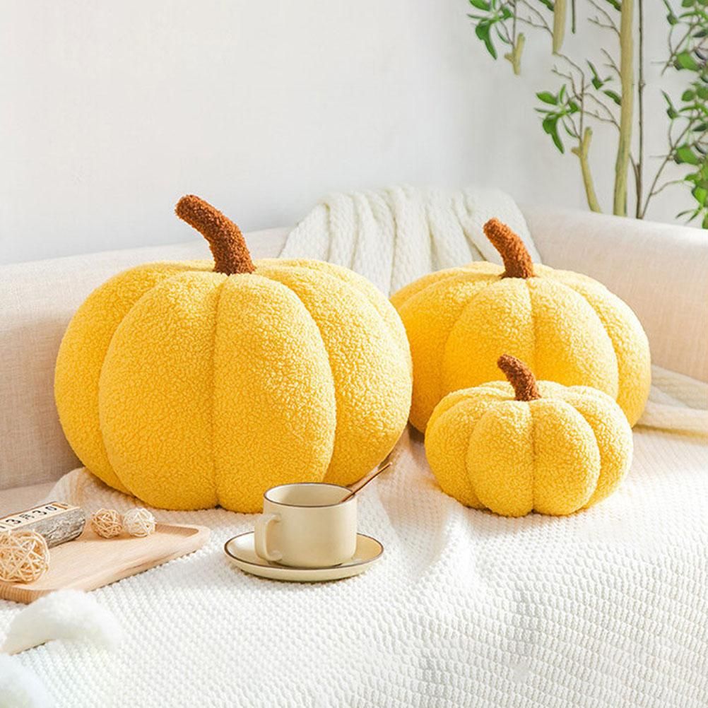 Artificial Pumpkin Cute Plush Pumpkin Fall Harvest Stuffed Pumpkin Halloween Thanksgiving Decorations Photography Props