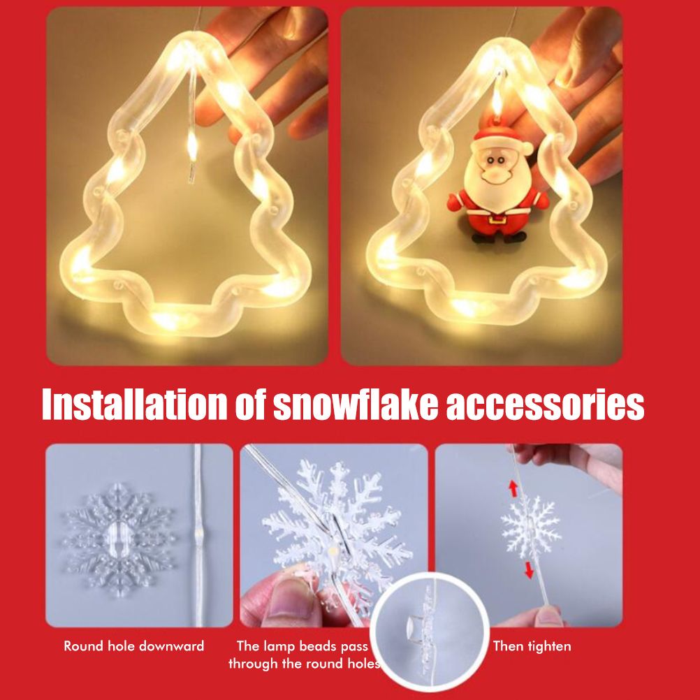 Fairy Christmas Lights LED Star Christmas Tree Snowman Santa String Lights for Indoor Outdoor Party Wedding Holiday Decorations