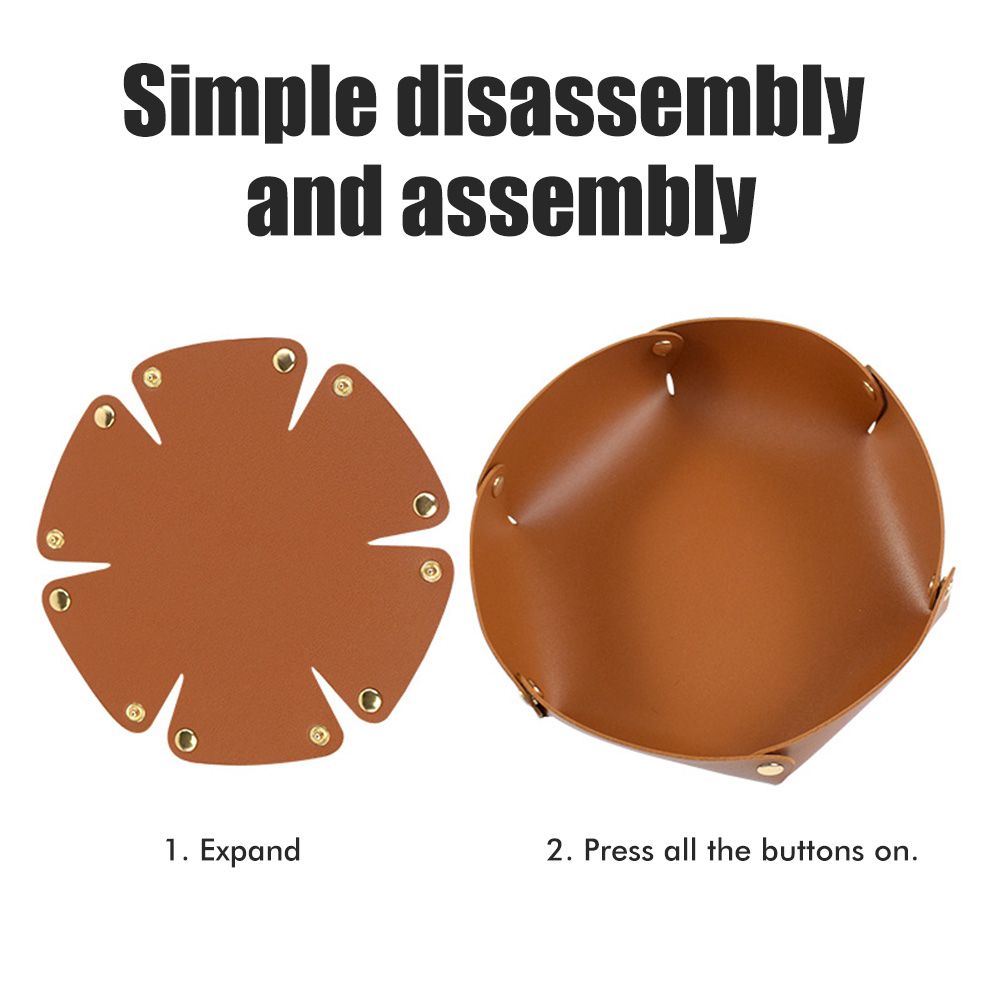 PU Leather Tray Organizer Caddy Hexagonal Storage Tray Box for Key Phone Coin Wallet Watches