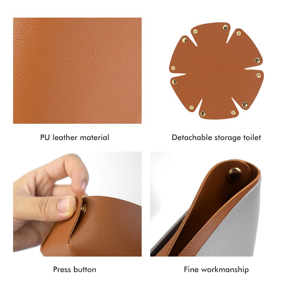 PU Leather Tray Organizer Caddy Hexagonal Storage Tray Box for Key Phone Coin Wallet Watches