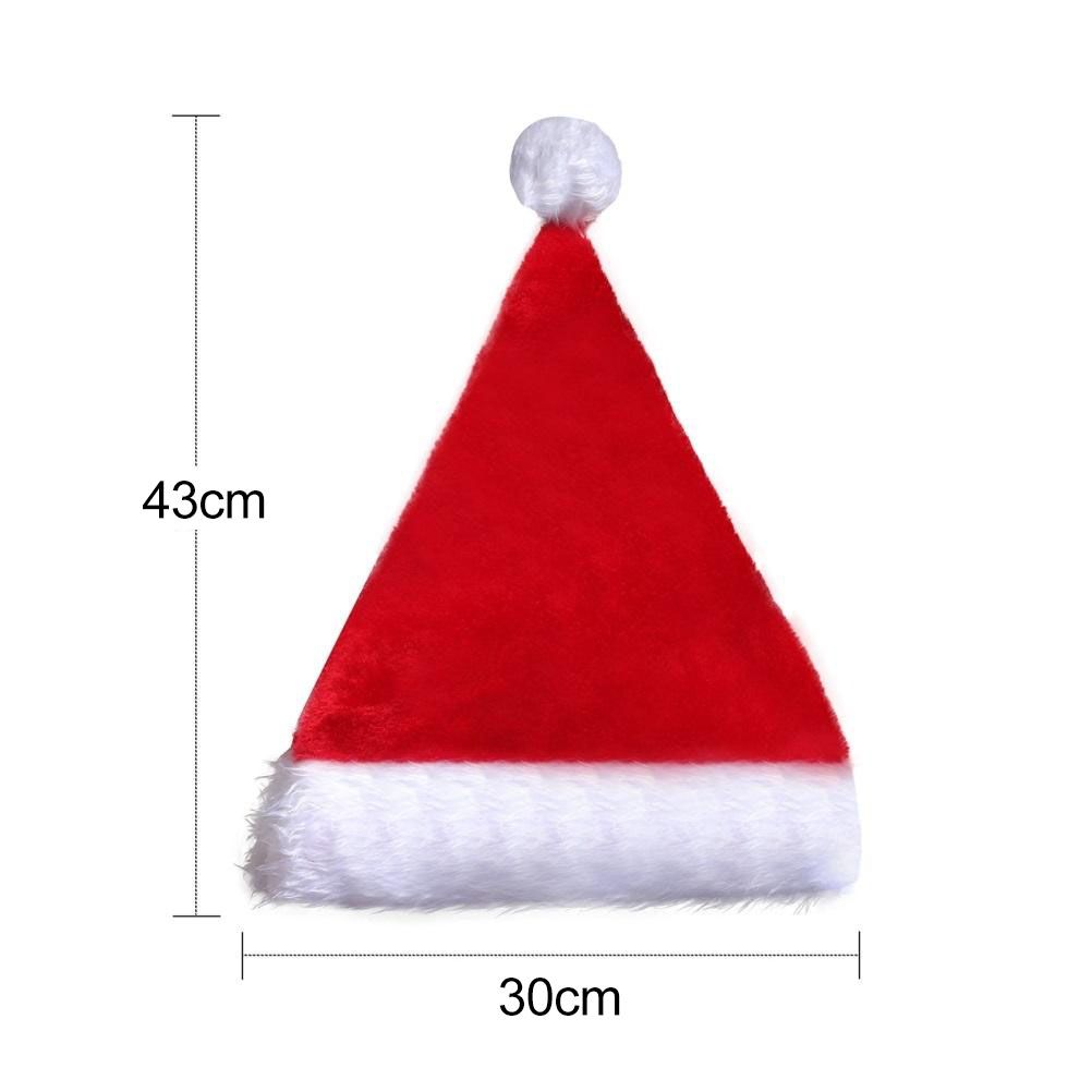 LED Christmas Hat Light Up Plush Santa Hat Christmas Costume Props Holiday Party Supplies