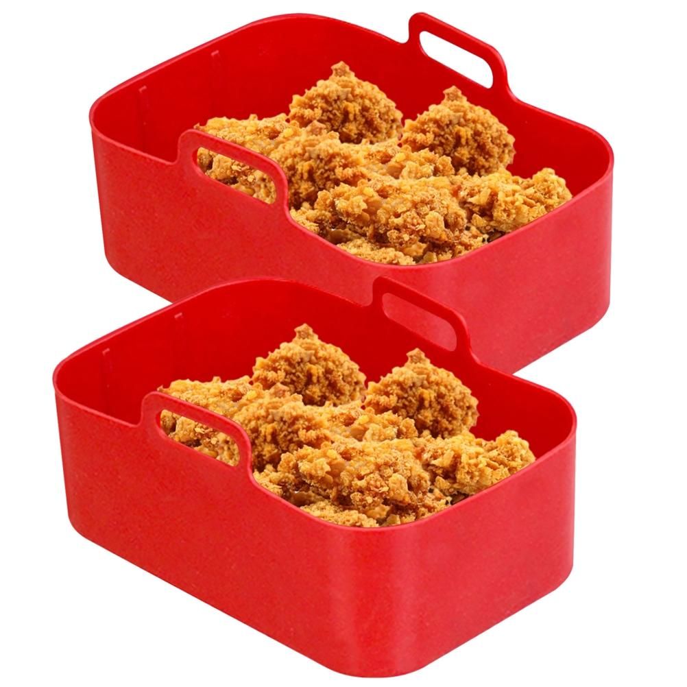 2pcs Air Fryer Silicone Pot Compatible for DZ201 Foodi 8QT Reusable Silicone Air Fryer Liner Air Fryer Accessories