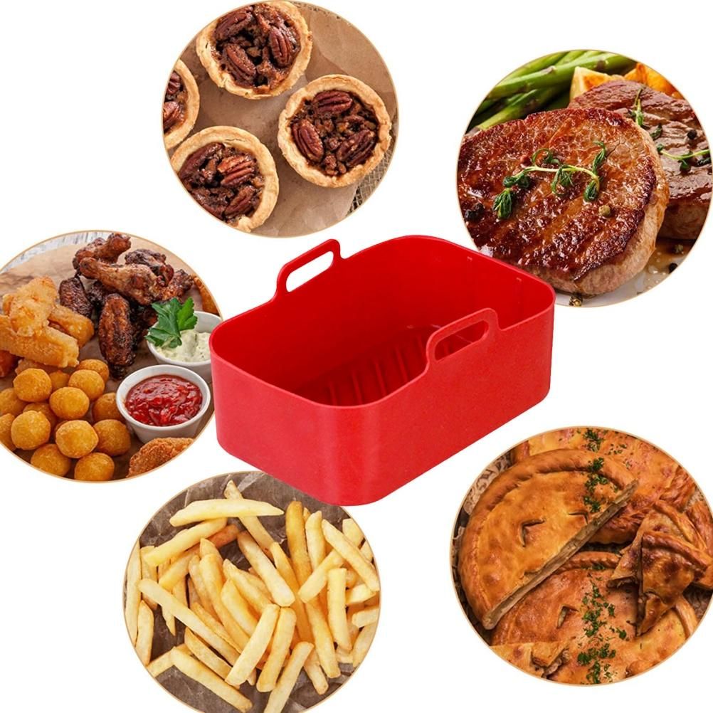 2pcs Air Fryer Silicone Pot Compatible for DZ201 Foodi 8QT Reusable Silicone Air Fryer Liner Air Fryer Accessories