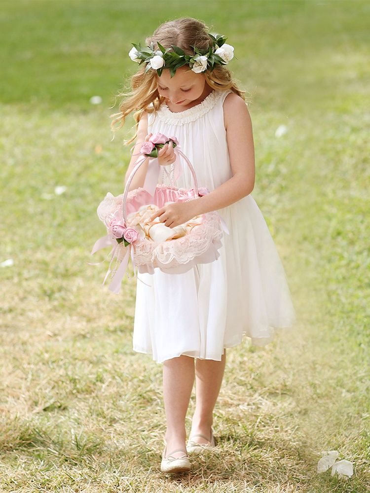 Wedding Flower Girl Basket Multipurpose Romantic for Wedding Ceremony