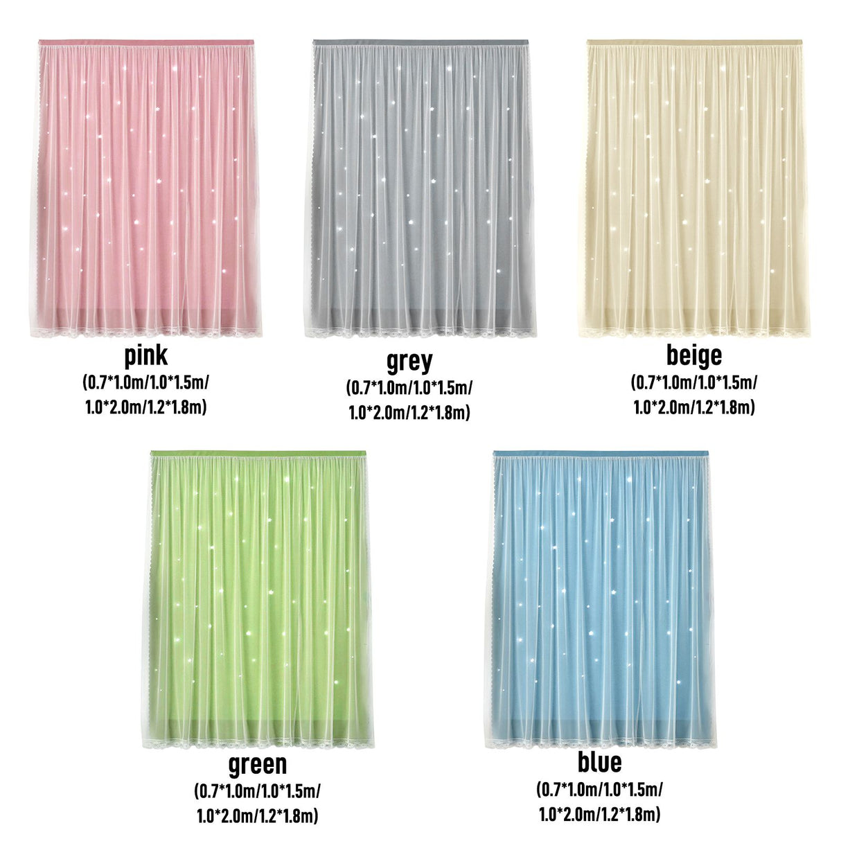 1x1.5m Self Adhesive Portable Blackout Curtains Easy to Install Bedroom Window