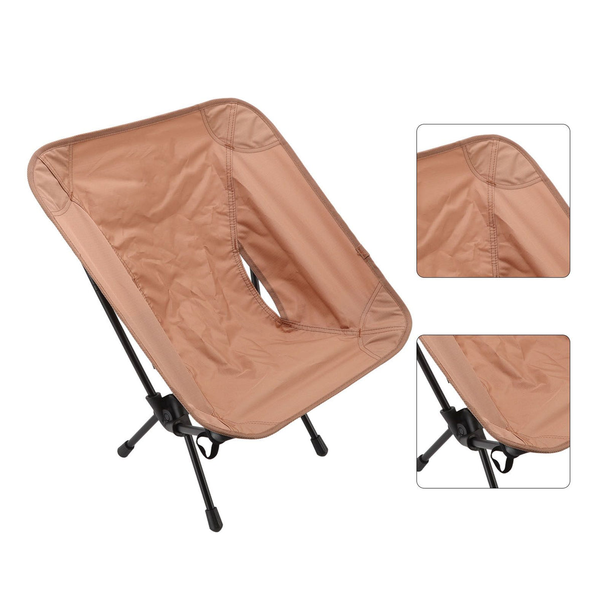 Outdoor Portable Folding Moon Chair Lightweight Leisure Camping Children Chair for Beach Fishing Sketch Sand Color
