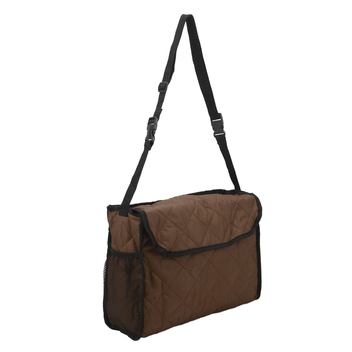 Wheelchair Hanging Storage Bag Quilted Cotton Household Walker Accessories for Scooter Trolley Brown