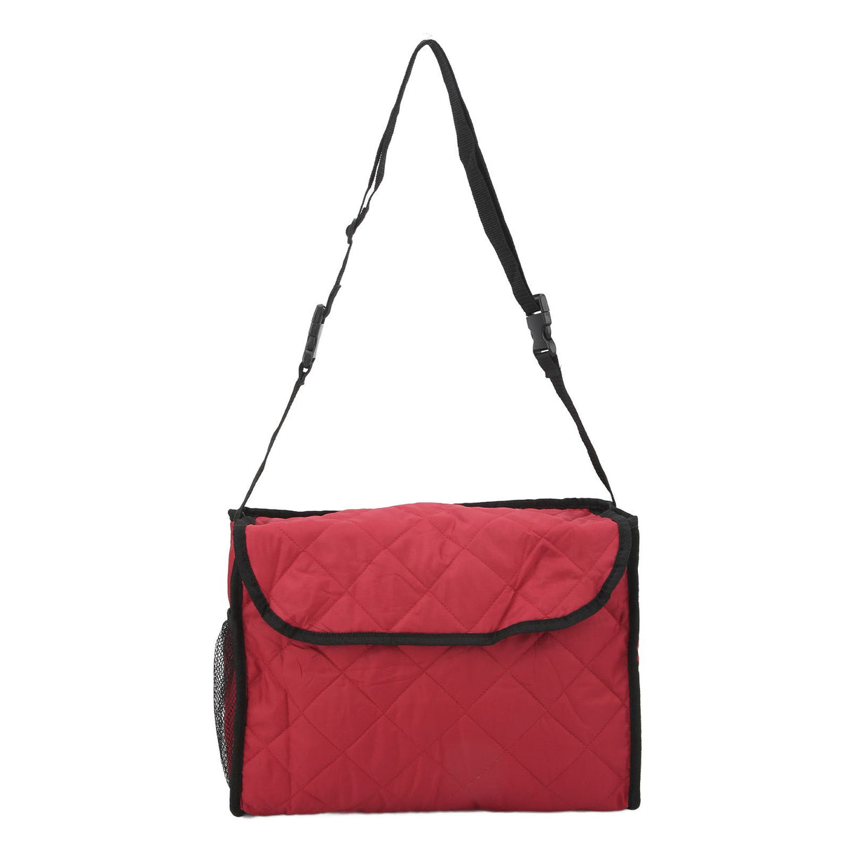 Wheelchair Hanging Storage Bag Quilted Cotton Household Walker Accessories for Scooter Trolley Wine Red