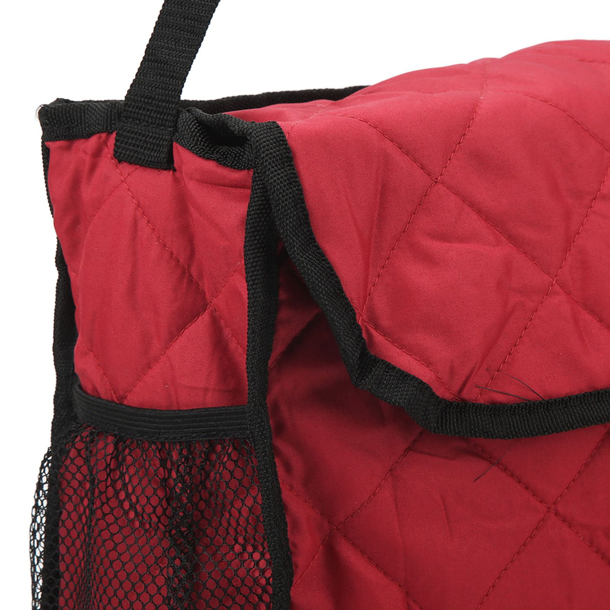 Wheelchair Hanging Storage Bag Quilted Cotton Household Walker Accessories for Scooter Trolley Wine Red