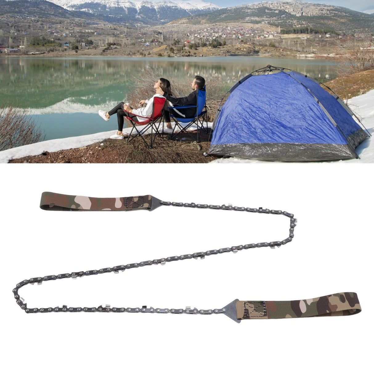 Portable Pocket Chainsaw 36 Inch Thin Teeth Hand Pulled Saw Manual Pruning Chainsaw for Outdoor Survival Camping