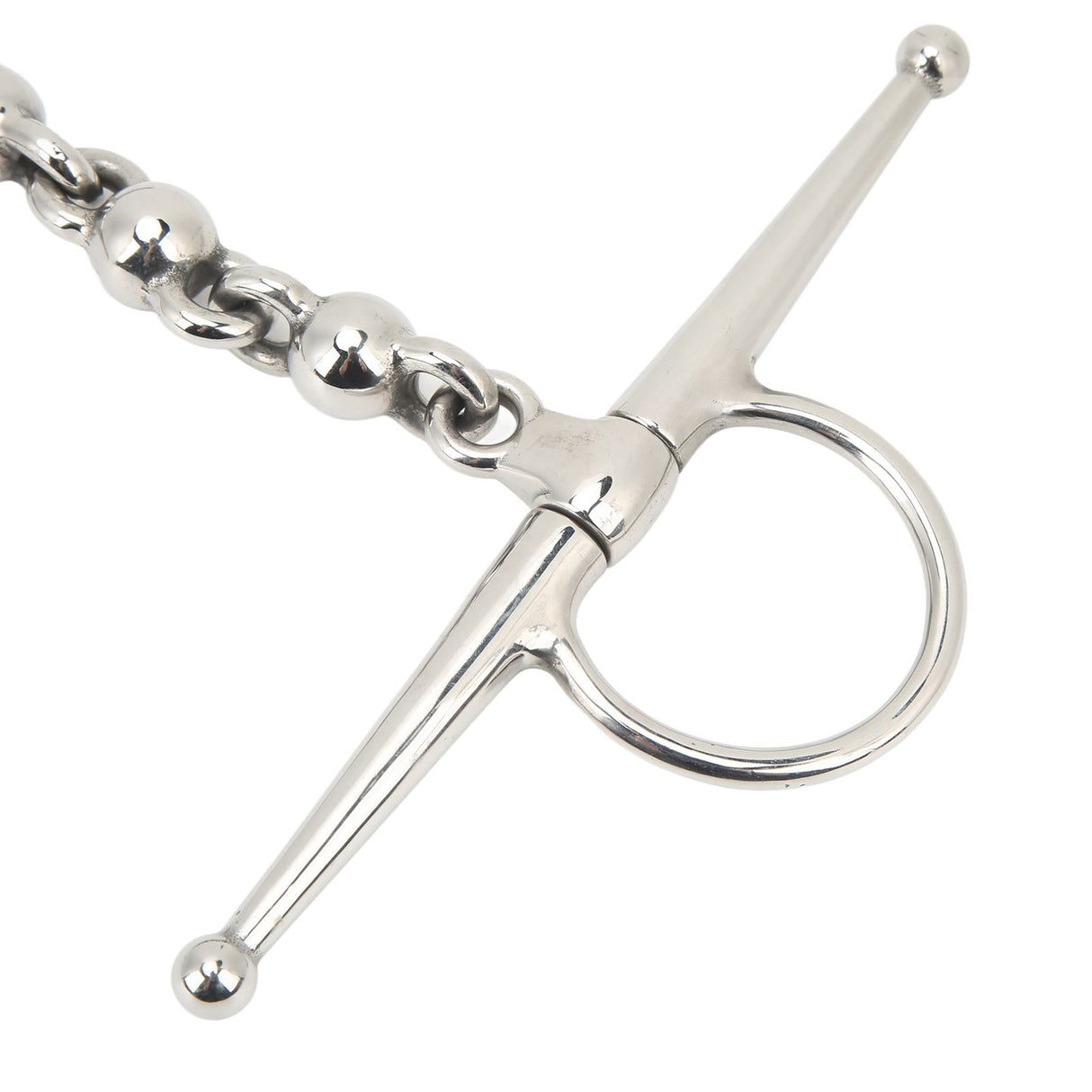 135mm Stainless Steel Horse Mouth Bit Horse Mouth Riding Full Cheek Snaffle Bit with Ball Chain