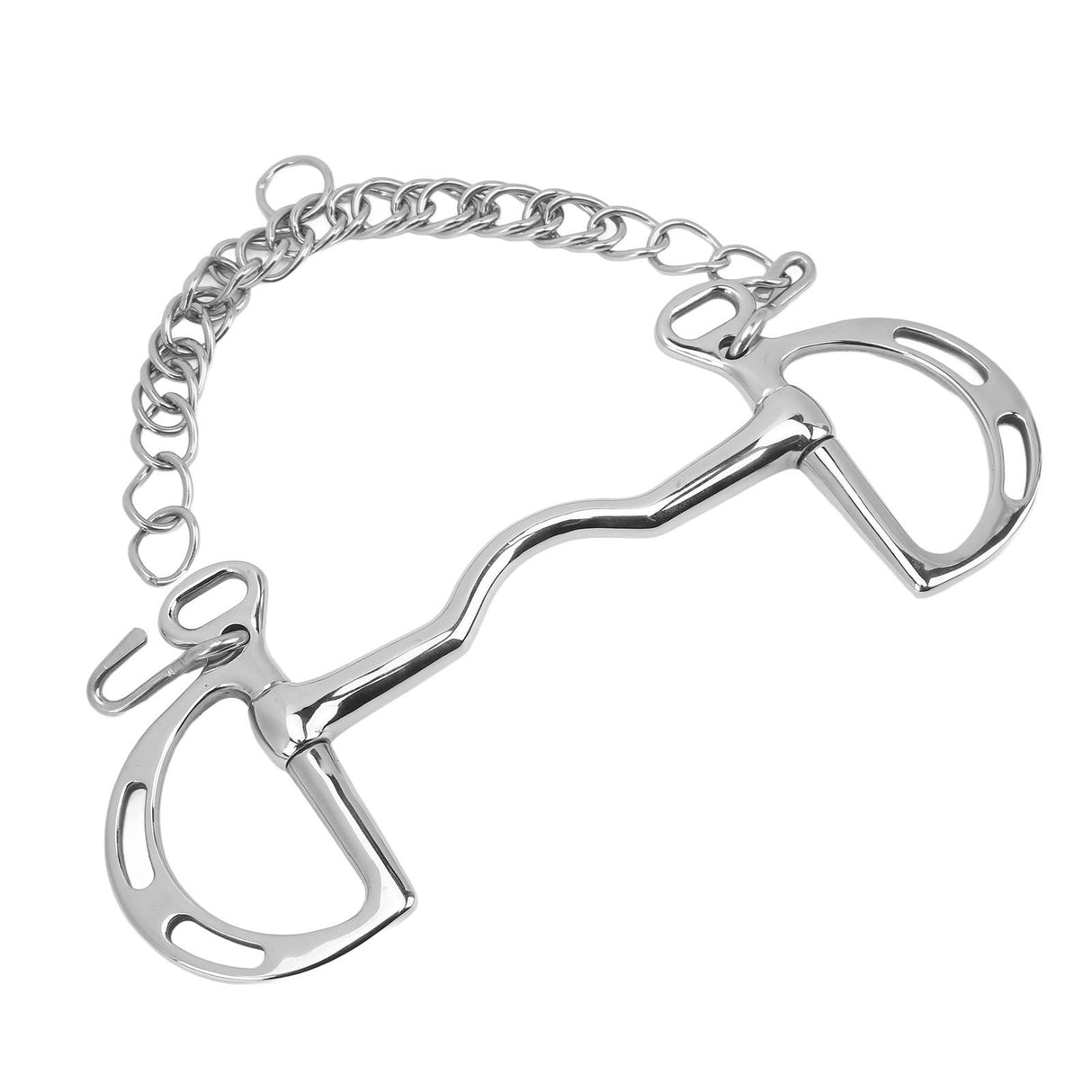 D Ring Horse Bit Stainless Steel Horse Mouth Snaffle Bit with Chain for 135mm Horse Mouth