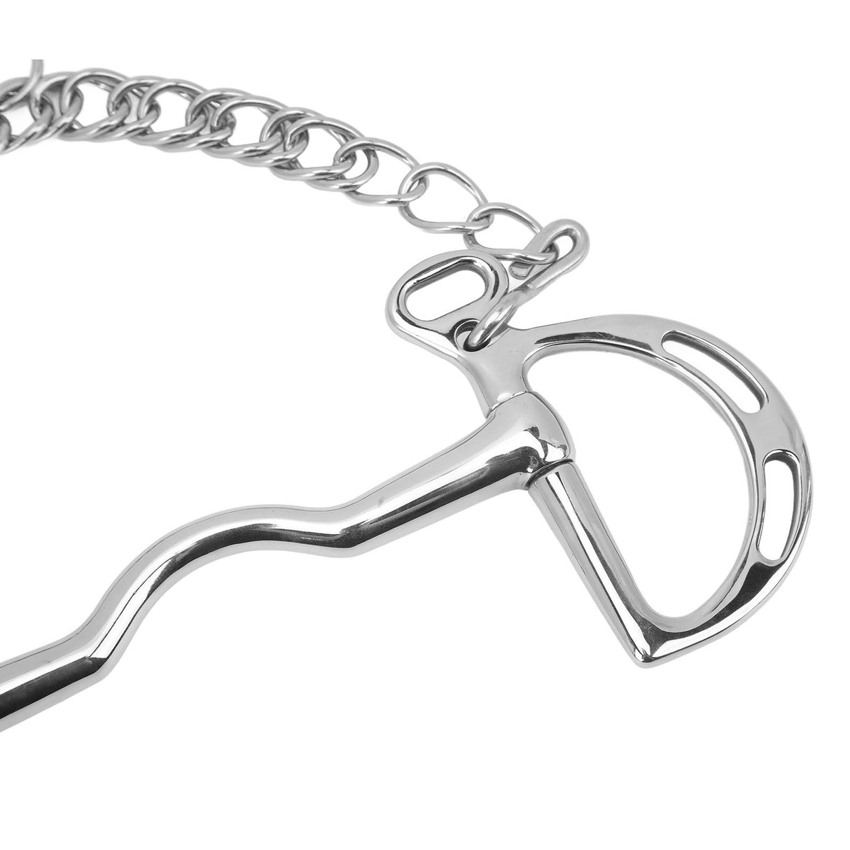 D Ring Horse Bit Stainless Steel Horse Mouth Snaffle Bit with Chain for 135mm Horse Mouth