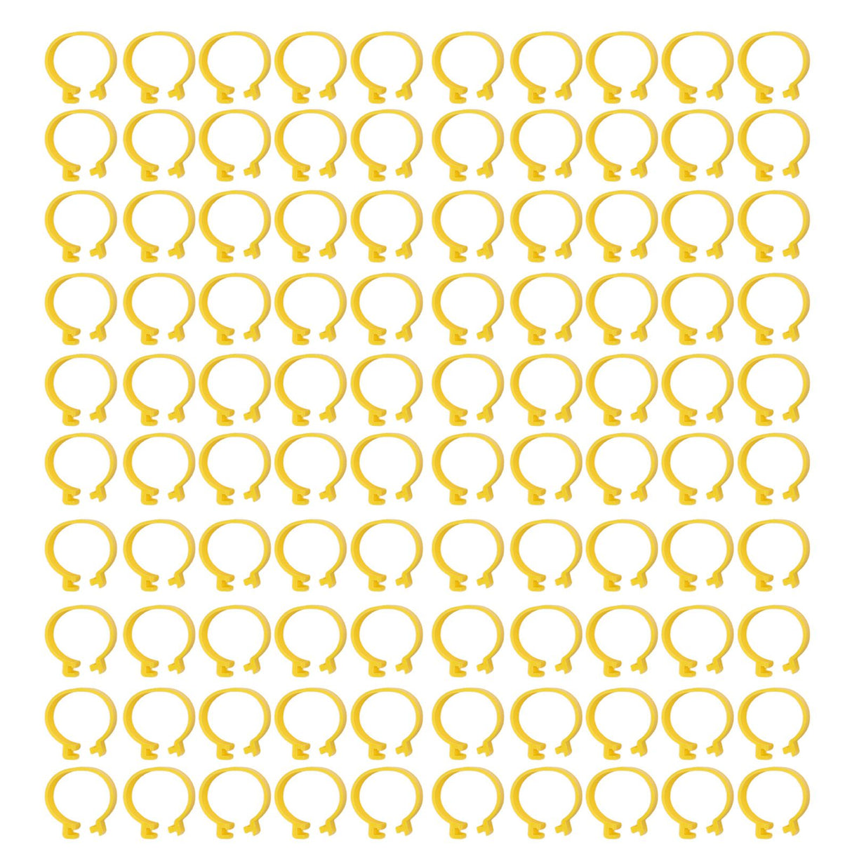 100PCS Chicken Ankle Rings Reusable Plastic Duck Leg Bands Clips For Breeding Chickens Ducks Geese Yellow 16mm/0.63in