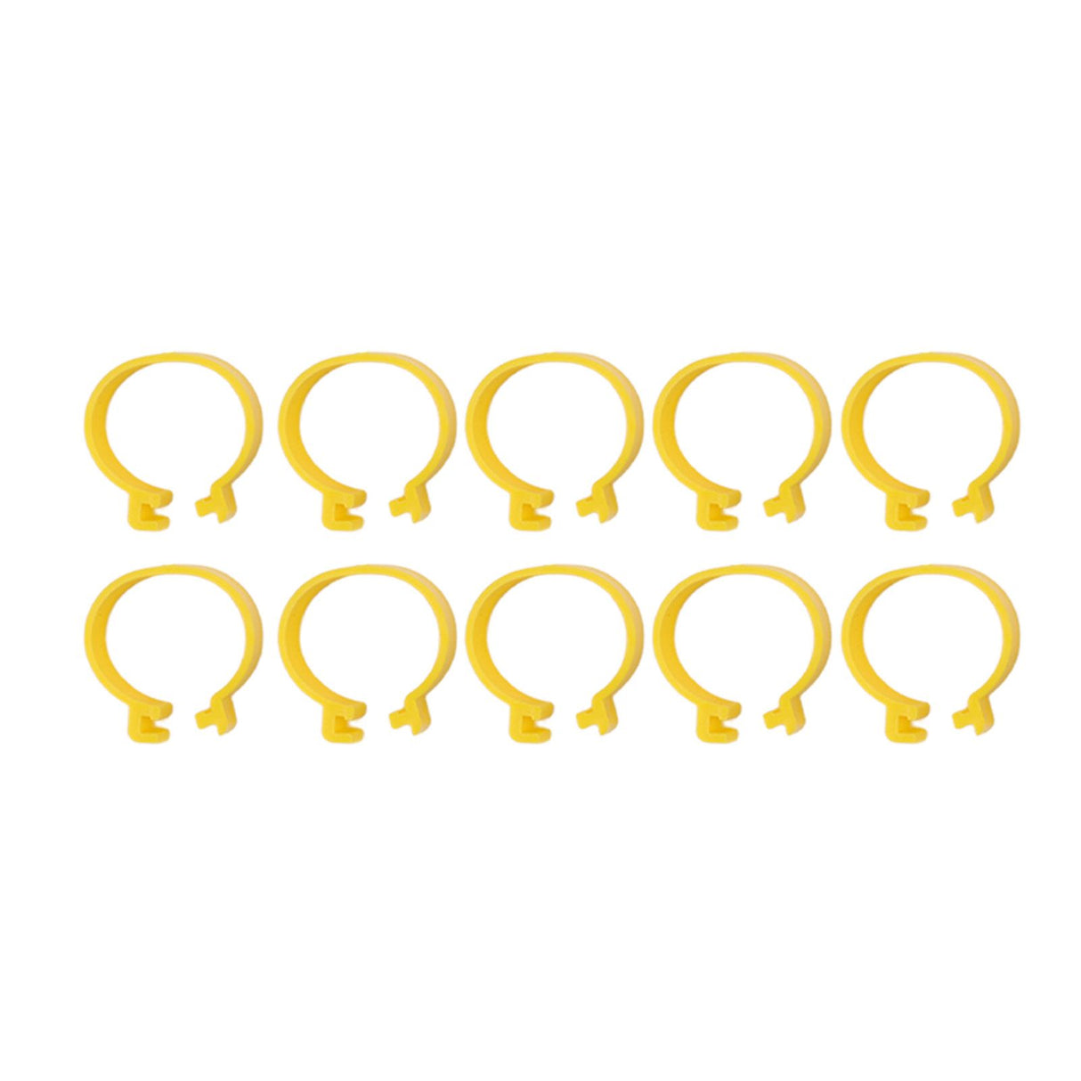 100PCS Chicken Ankle Rings Reusable Plastic Duck Leg Bands Clips For Breeding Chickens Ducks Geese Yellow 16mm/0.63in