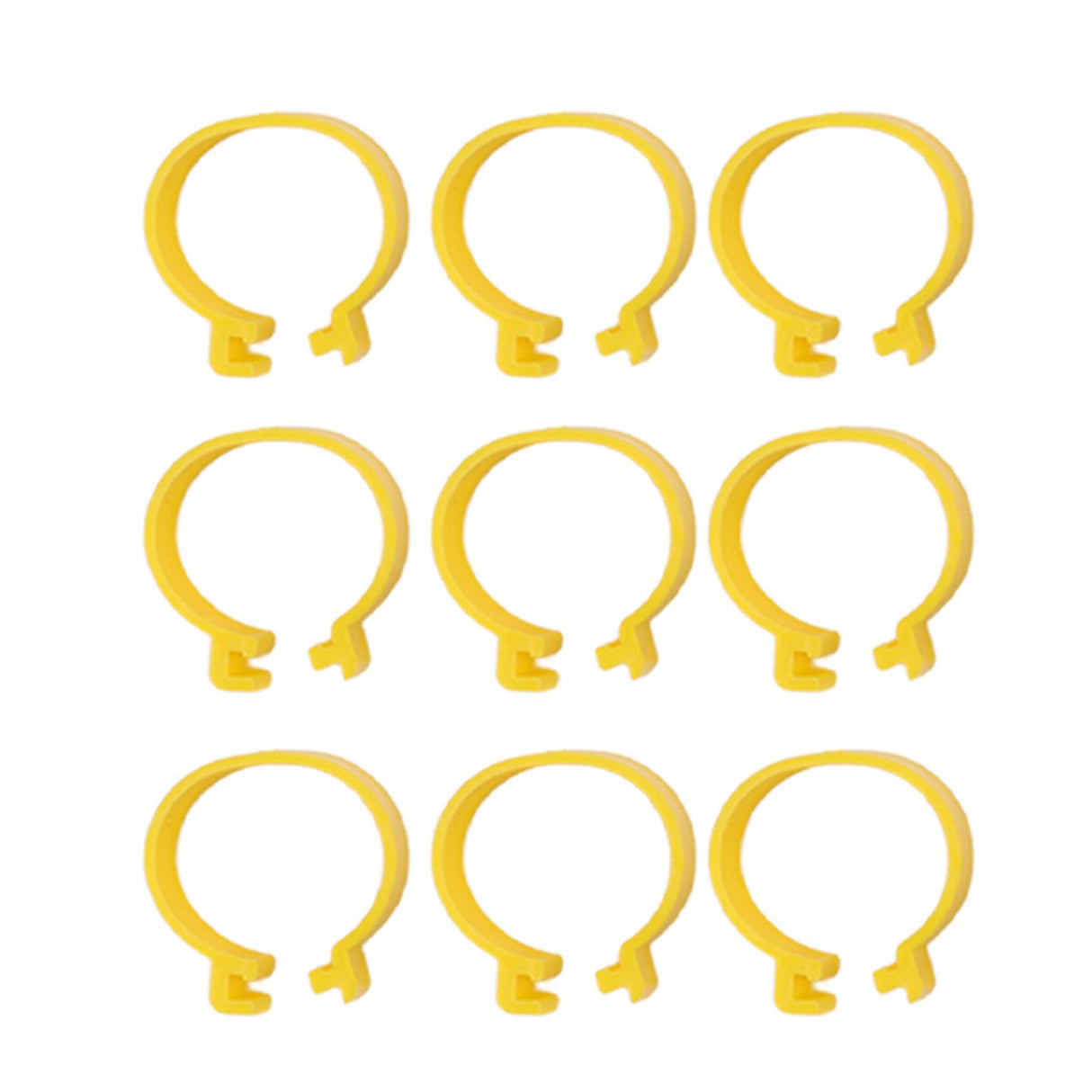 100PCS Chicken Ankle Rings Reusable Plastic Duck Leg Bands Clips For Breeding Chickens Ducks Geese Yellow 16mm/0.63in