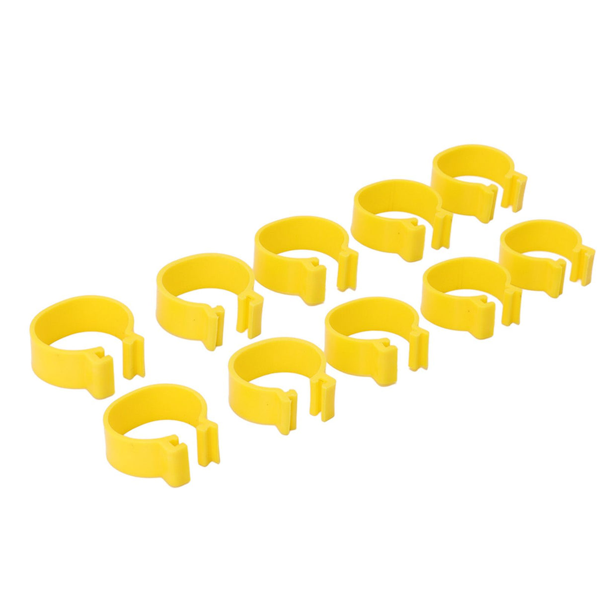 100PCS Chicken Ankle Rings Reusable Plastic Duck Leg Bands Clips For Breeding Chickens Ducks Geese Yellow 16mm/0.63in