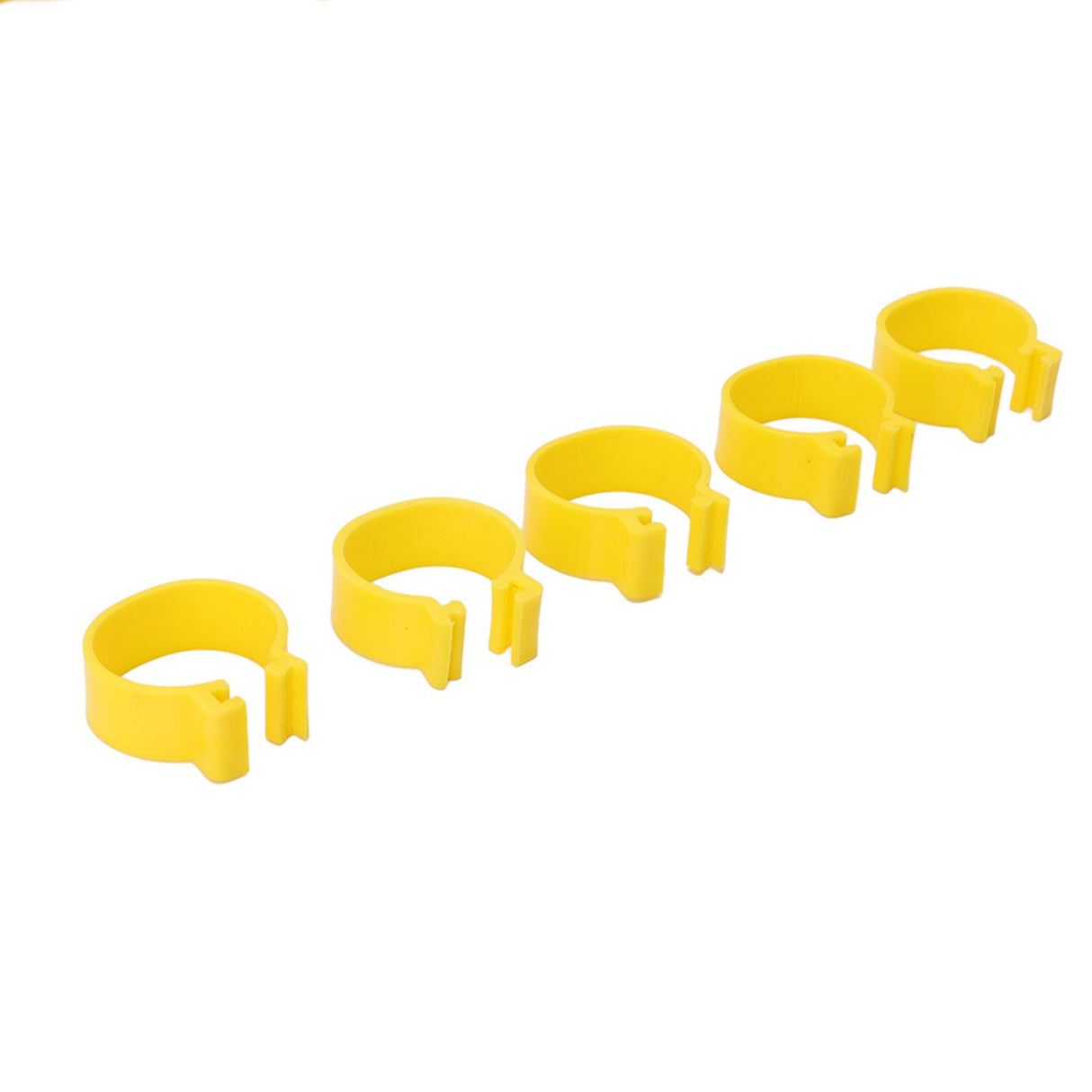 100PCS Chicken Ankle Rings Reusable Plastic Duck Leg Bands Clips For Breeding Chickens Ducks Geese Yellow 16mm/0.63in