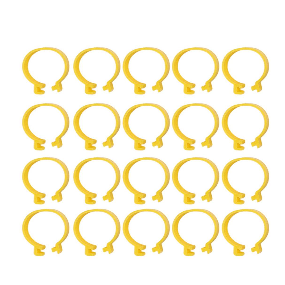 100PCS Chicken Ankle Rings Reusable Plastic Duck Leg Bands Clips For Breeding Chickens Ducks Geese Yellow 18mm/0.71in