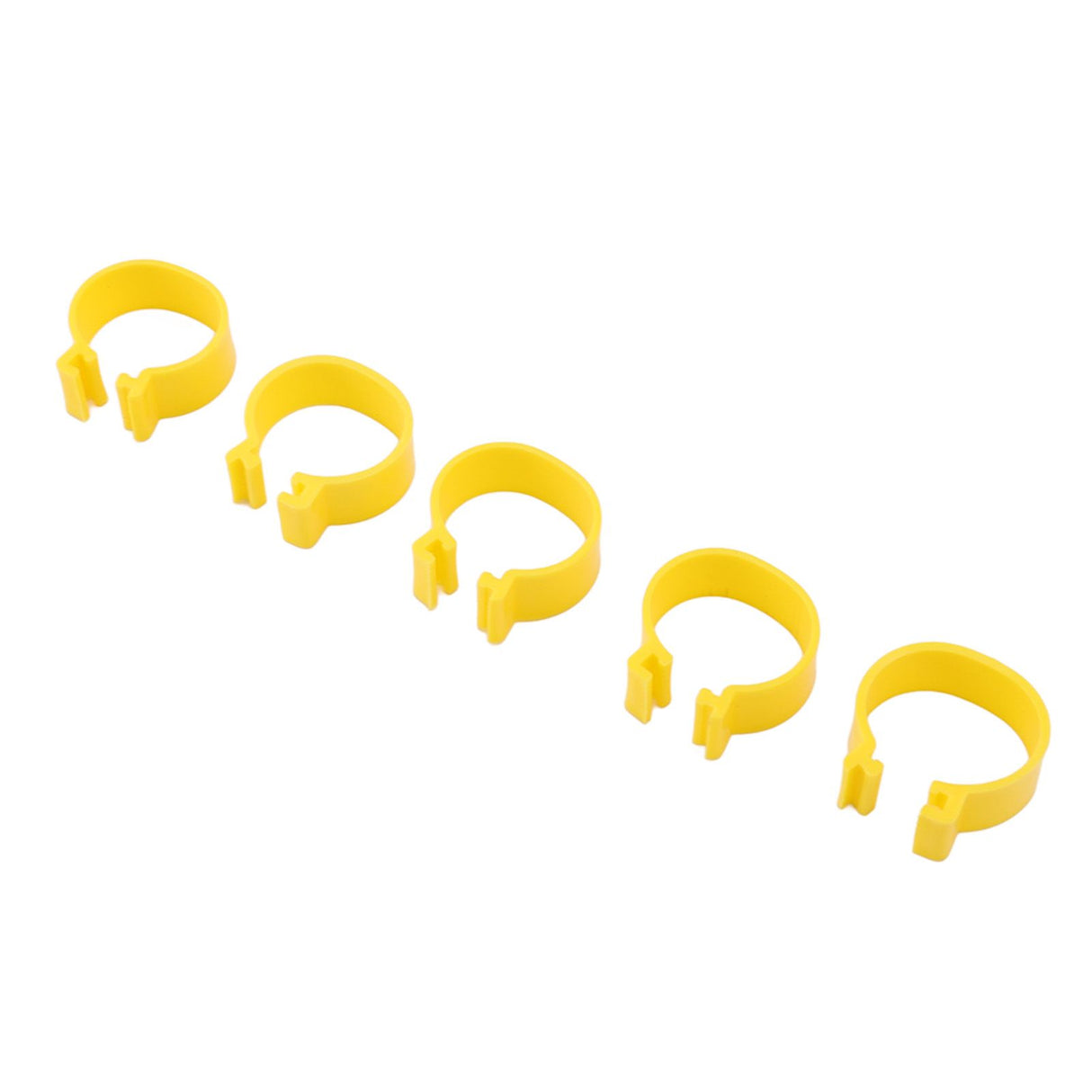 100PCS Chicken Ankle Rings Reusable Plastic Duck Leg Bands Clips For Breeding Chickens Ducks Geese Yellow 18mm/0.71in