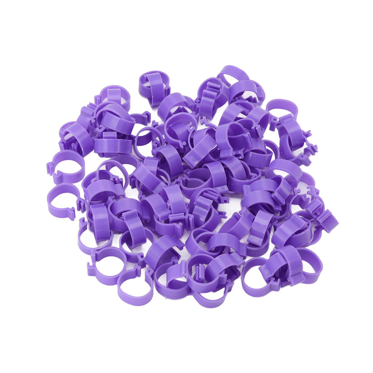 100 PCS Chicken Foot Ring Duck Hen Goose Legs Rings Clip Poultry Foot Ring Farming Tools Purple 20mm/0.79in