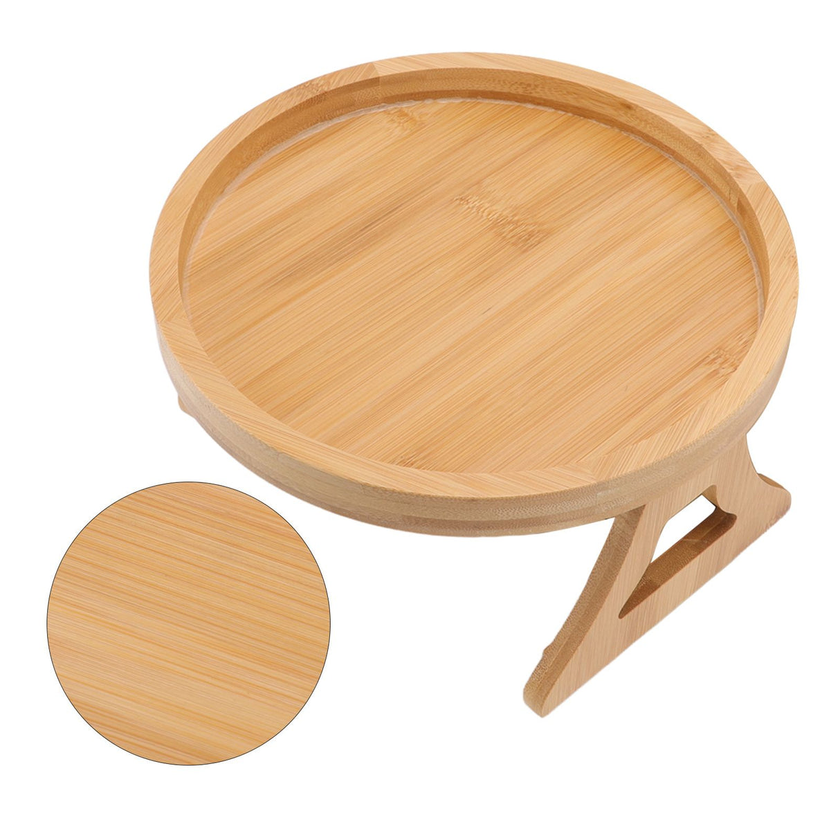 Sofa Tray Bamboo Wood Texture Armrest Couch Clip On Tray Table for Coffee Tea Snacks