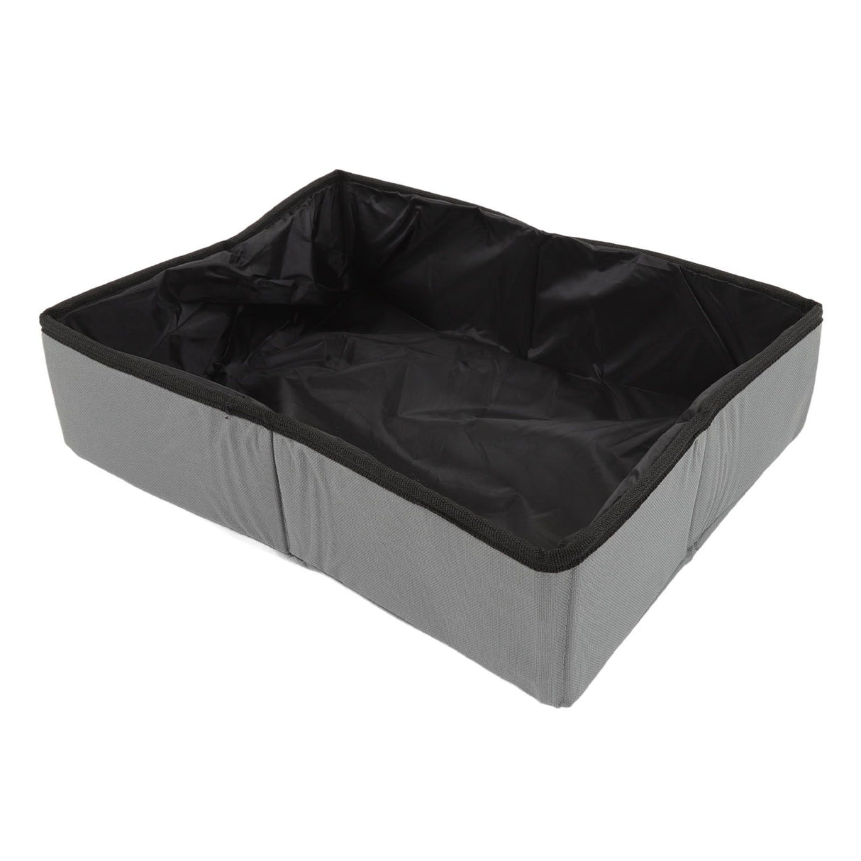 Collapsible Cat Litter Box Cloth Waterproof Outdoor Portable Cat Litter Box for Travel S Grey