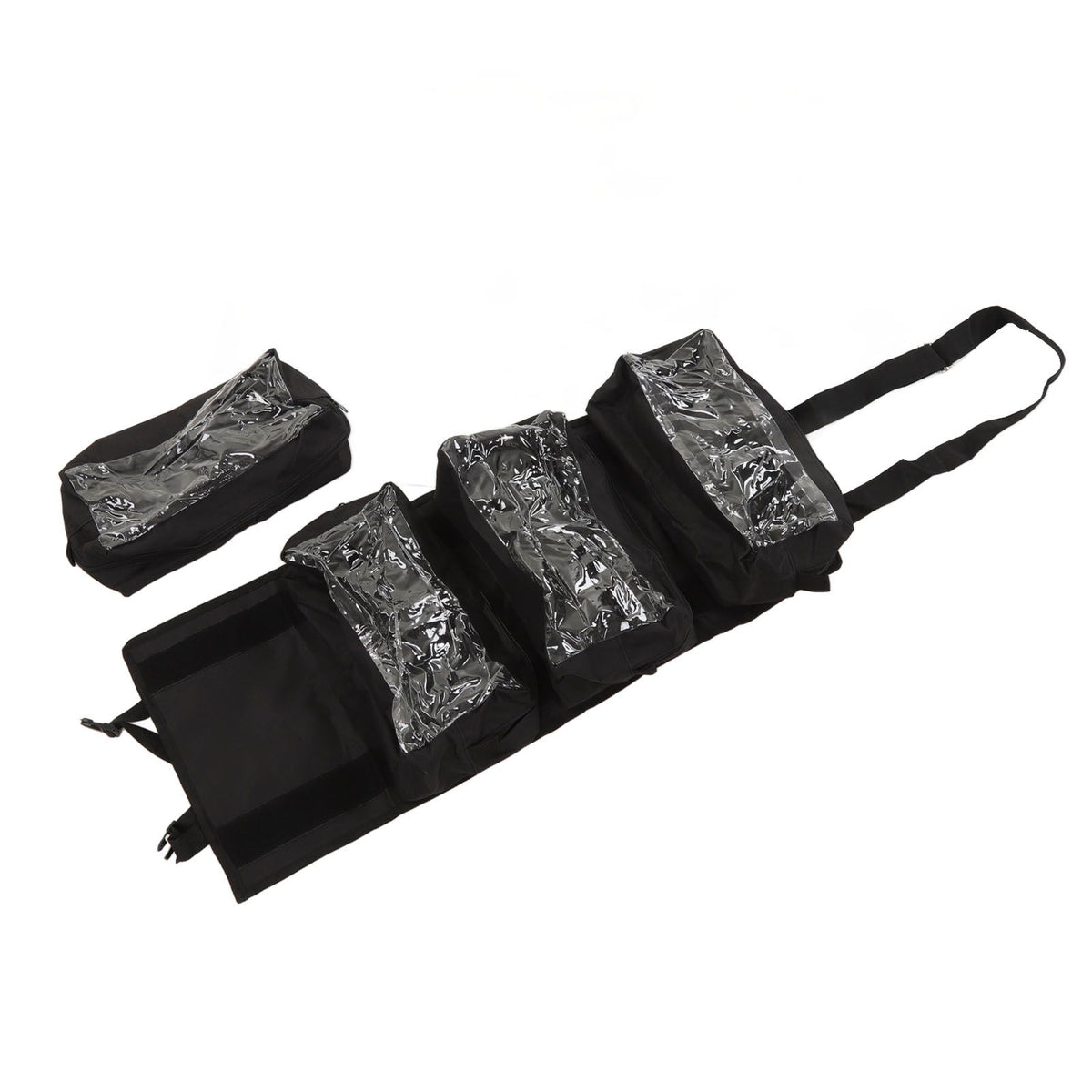 Roll Up Tool Bag 600D Oxford Cloth Detachable Storage Shoulder Bag for Hardware Electrician Tool Black