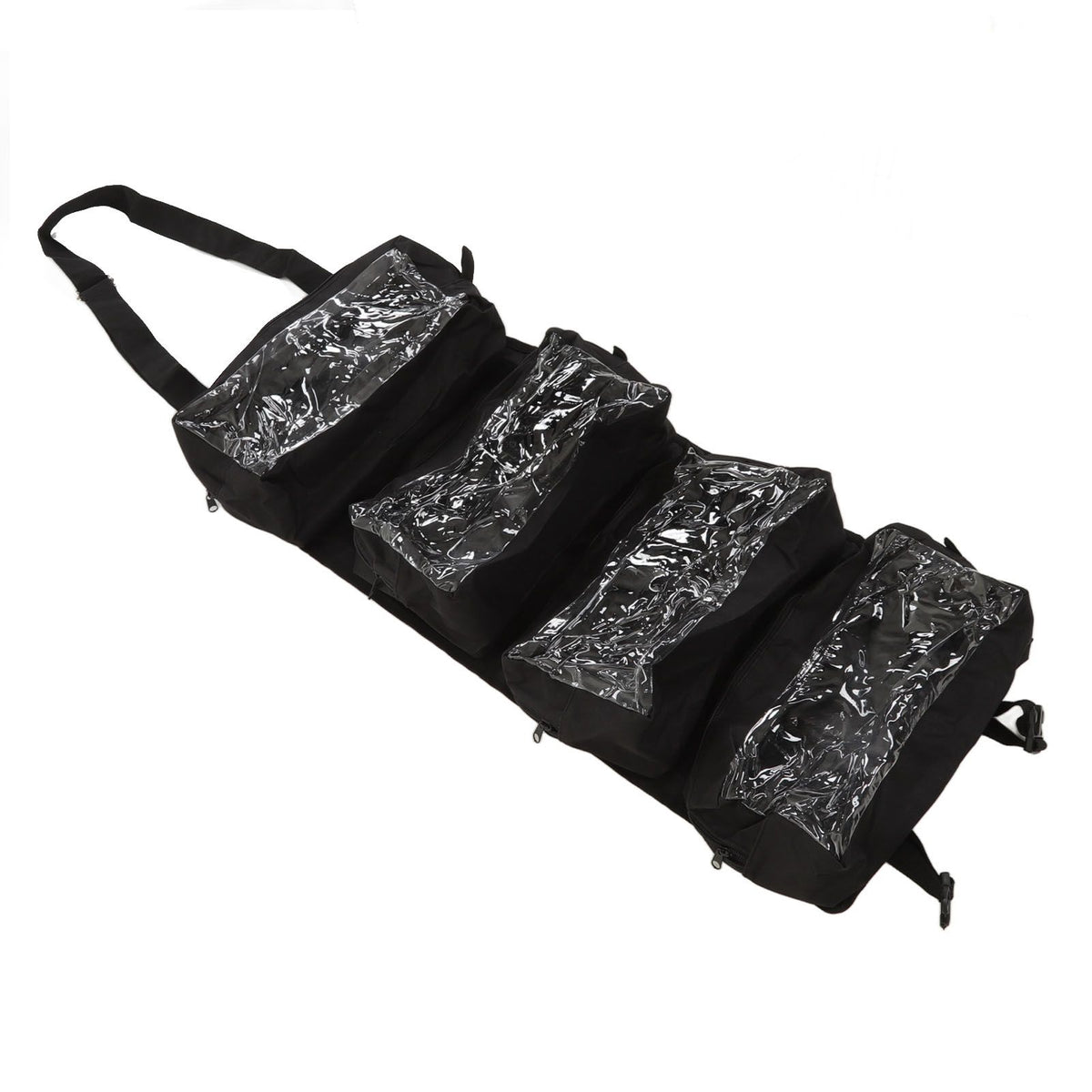 Roll Up Tool Bag 600D Oxford Cloth Detachable Storage Shoulder Bag for Hardware Electrician Tool Black