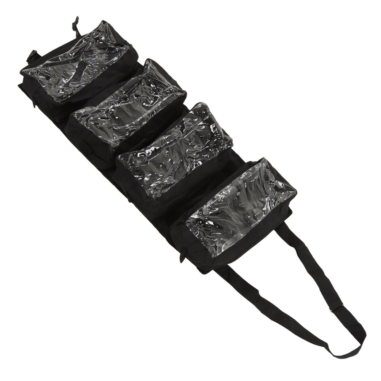 Roll Up Tool Bag 600D Oxford Cloth Detachable Storage Shoulder Bag for Hardware Electrician Tool Black