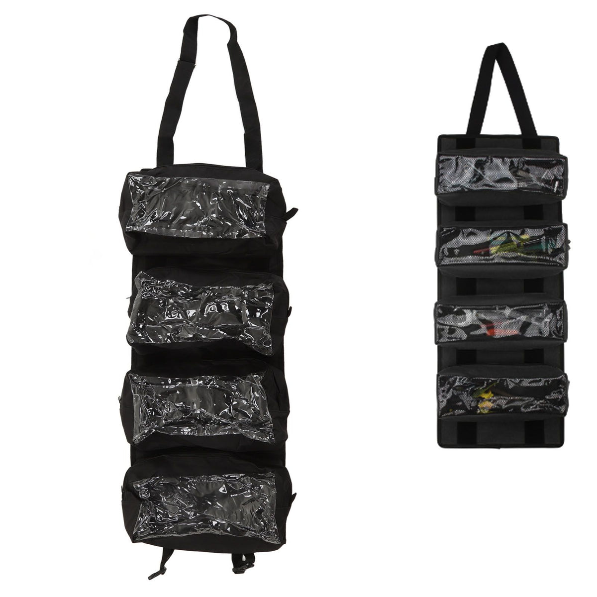 Roll Up Tool Bag 600D Oxford Cloth Detachable Storage Shoulder Bag for Hardware Electrician Tool Black