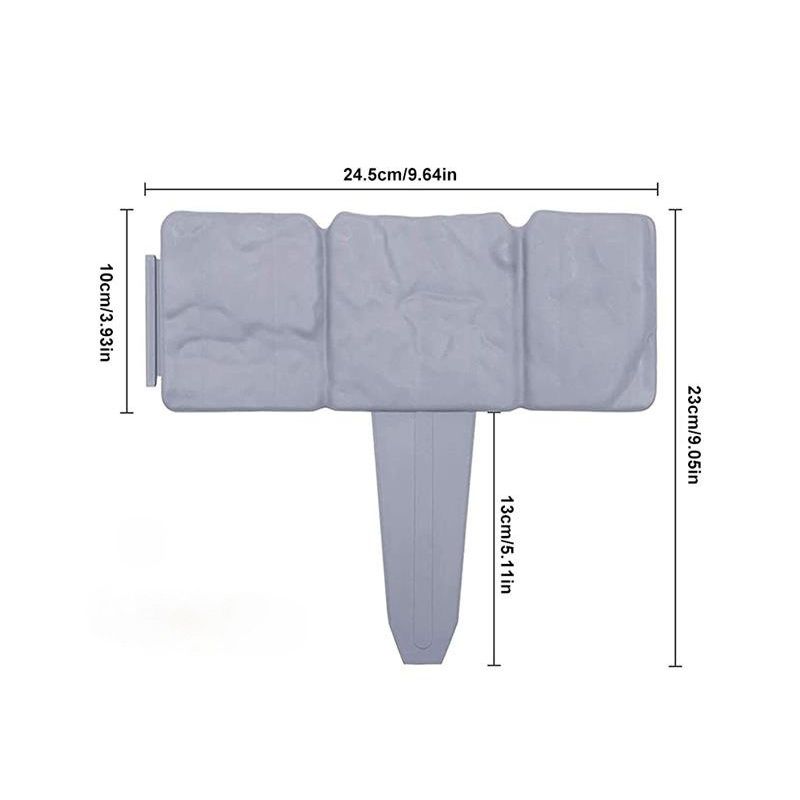 Garden Fence Border Plastic Stone Effect Flowerbed Grass Lawn Plant Decorative Edging Panels 20PCS
