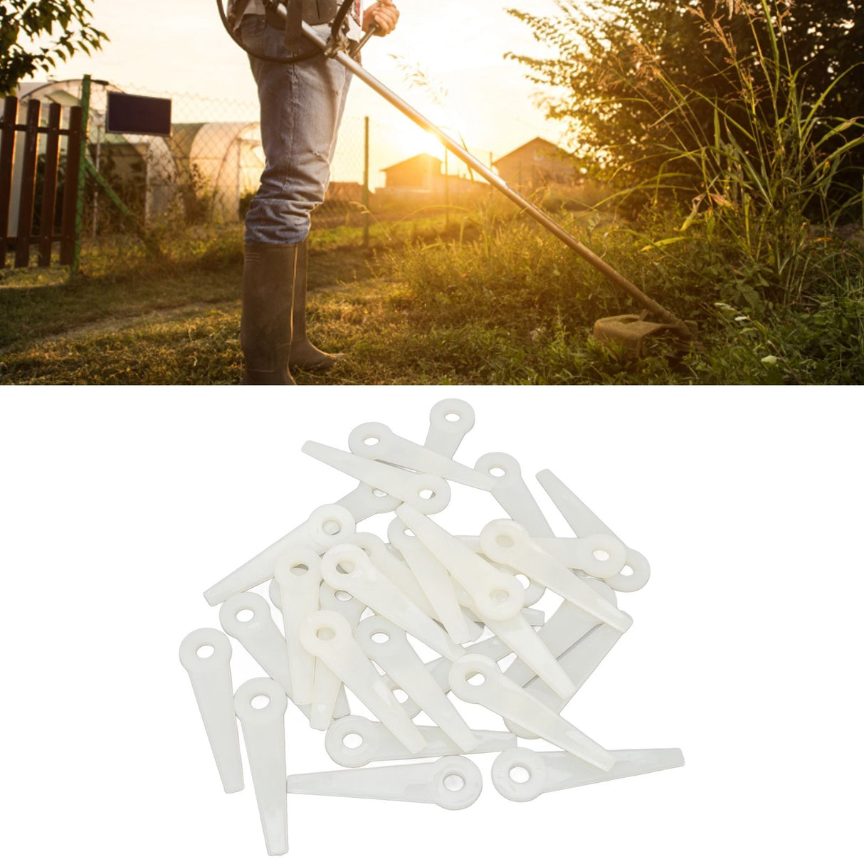 32PCS Plastic Cutter Blades Lawn Mower Blade Replacement Grass Trimmer Head Accessories