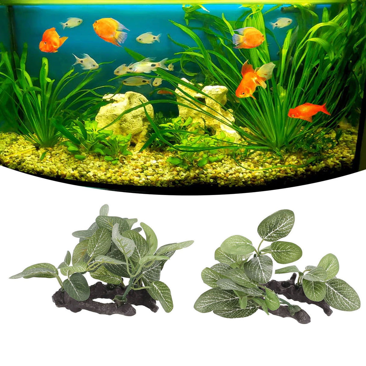 2pcs Aquarium Plants Decorations High Simulation Fish Tank Artificial Landscaping Plants for Fish Tanks Aquariums