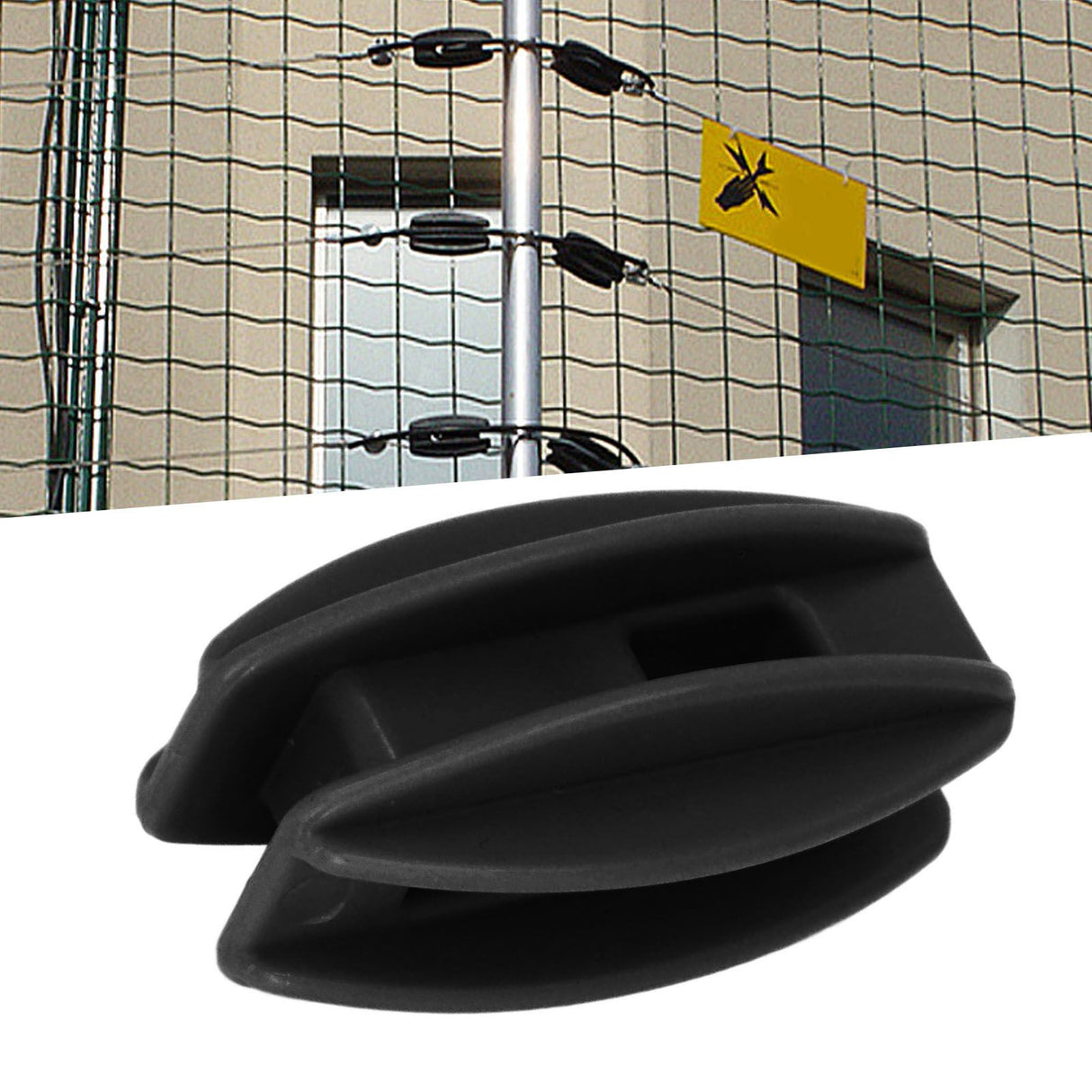 100PCS Electric Fence Insulator Weather Resistant ABS Square Tube Post Insulator for Steel Wire Black