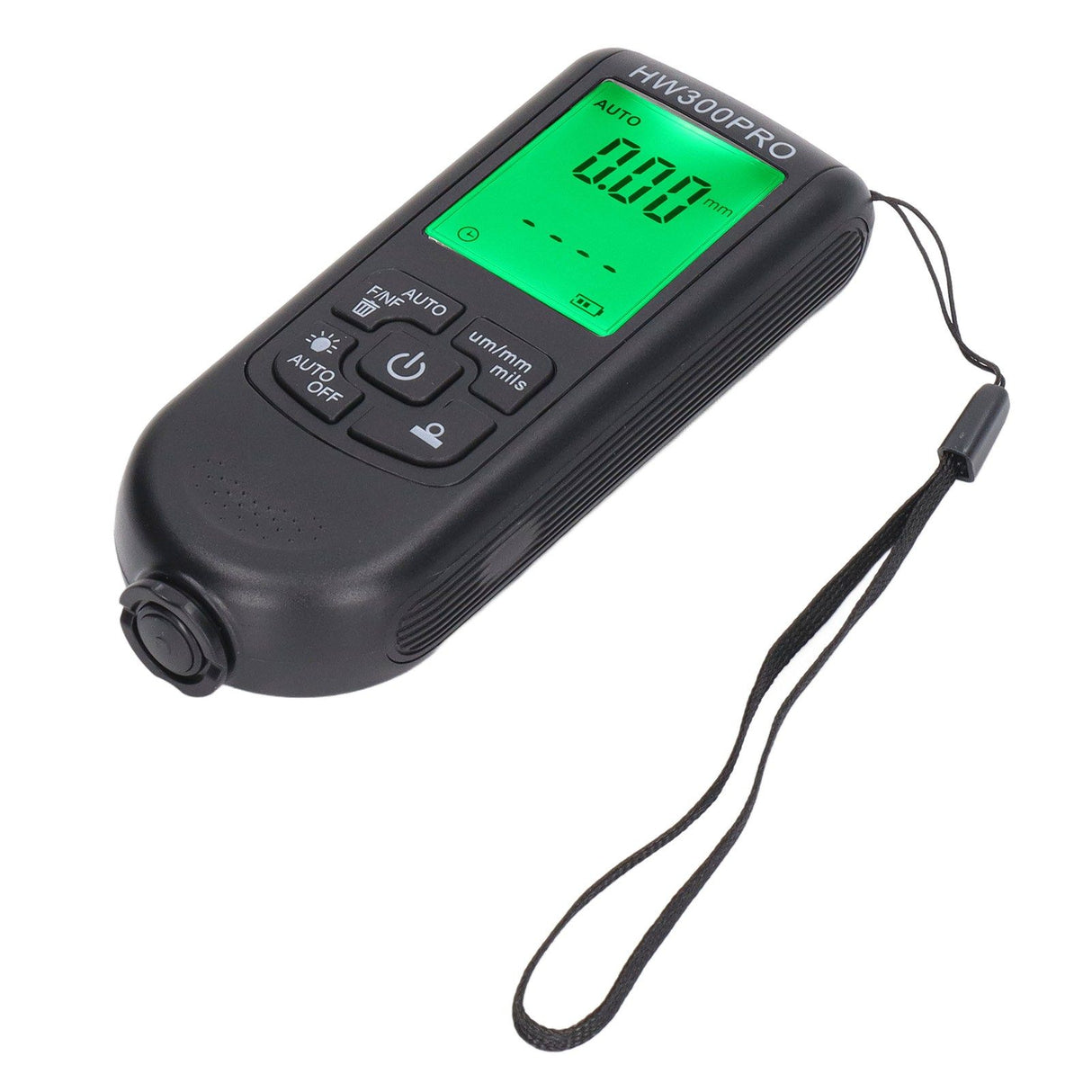 Digital Coating Thickness Gauge ABS with Portable Rope Automatic Shutdown Function Paint Coating Meter for Outdoor Black