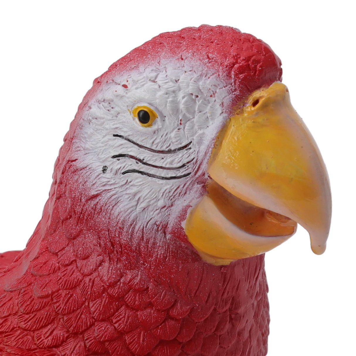 Parrot Sculpture Ornament Waterproof Lifelike Synthetic Resin Decorative Bird Statue for Garden Courtyard Balcony Red Macaw On The Left