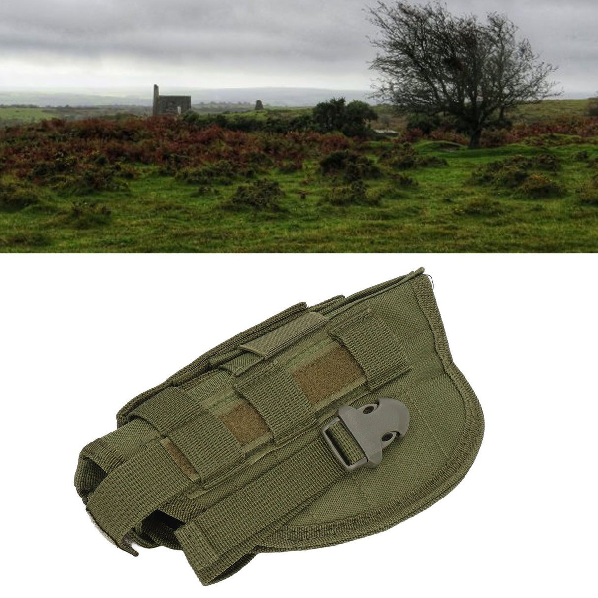 Molle Belt Holster Pouch Military Outdoor Waist Packs Multipurpose Nylon Holster Bag for Hunting Camping Olive Green